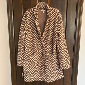 Maurices Brown Zebra Coatigan